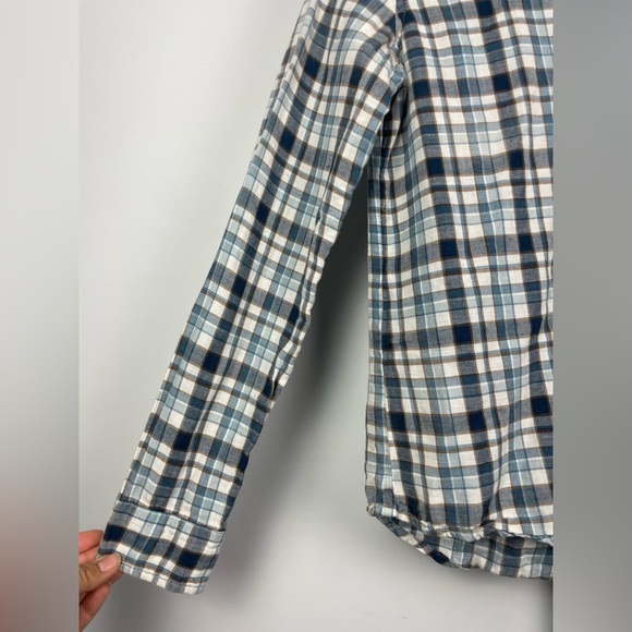 Current/Elliott Blue Witty Plaid Slim Boy Long Sleeve Button Up Shirt - Picture 2 of 7